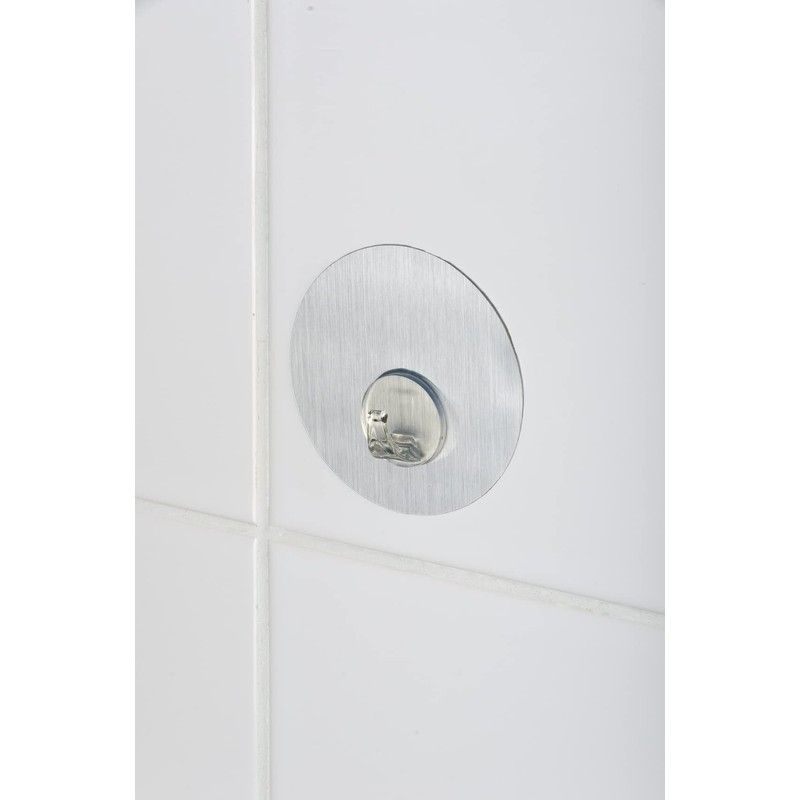 Wenko Uno Static-Loc Wall Hook, PET/Polycarbonate Stainless Steel Silver