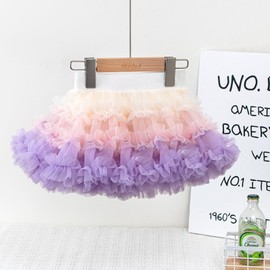 Silkglory Falda Tutú de Tul en Capas para Niña,Ideal para Ballet Fiesta Disfraz de Halloween Morado Degradado 9-12 Meses