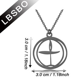 CENWA Flame Symbol Talisman Pendant Stainless Steel Jewelry (Flame Black N)