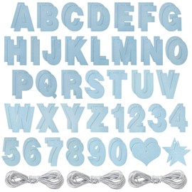 Custom Banner Kit - 125-Piece Customizable Banner Letters, Numbers, and Symbols, Blue Glitter DIY Letter Banner, Make Your Own Banner for Birthdays and Weddings, Party Decoration Supplies