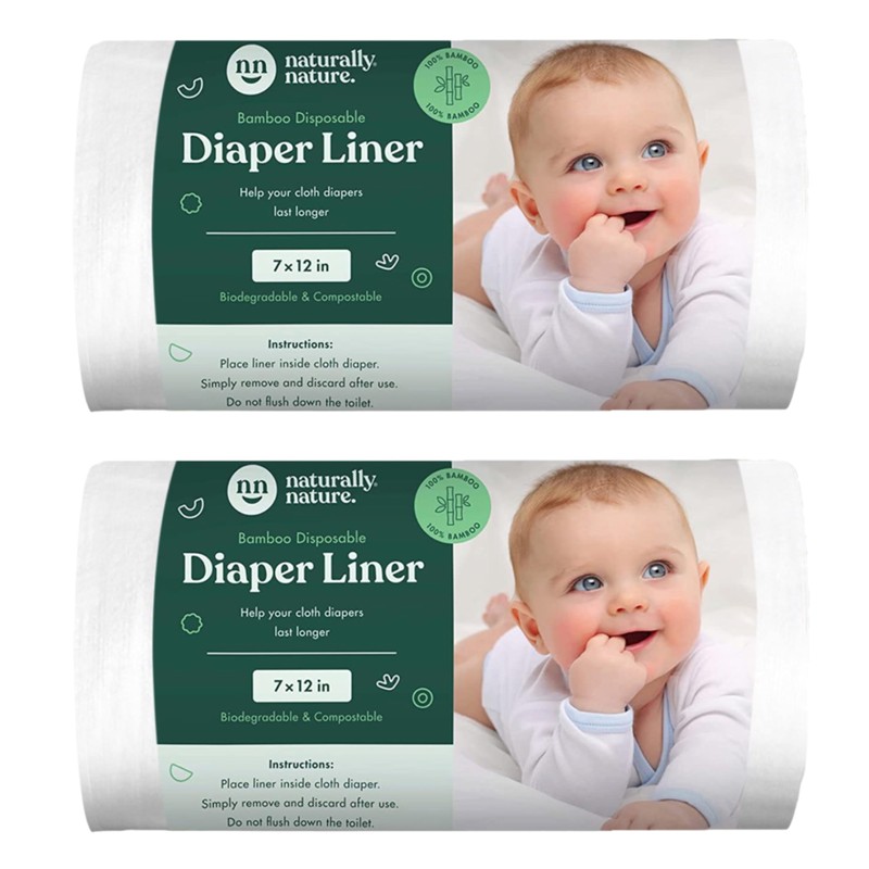 Naturally Nature Disposable Cloth Diaper Liners, Unscented, Fragrance-Free, Chlorine Free