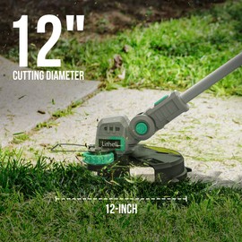 Litheli 12.1 Inch Cordless String Trimmer/Edger, 20V Weed Wacker Eater Battery Powered Grass Trimmer with Auto-Feed for Lawn Trimming/Edging, with 2.0Ah Battery and Charger Included