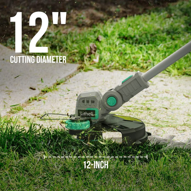 Litheli 12.1 Inch Cordless String Trimmer/Edger, 20V Weed Wacker Eater