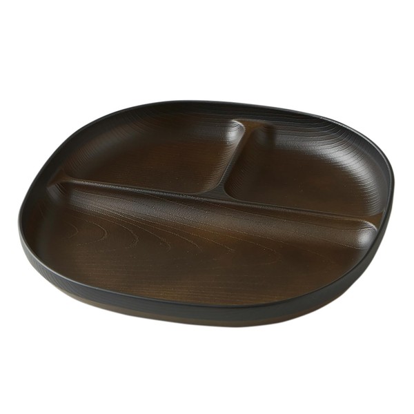 Nakajima MUSUBI Coated Lunch Plate DB/BK Size (W x D