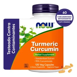 Cúrcuma | 95% Curcuminoides Antioxidantes | 120 Veg Caps