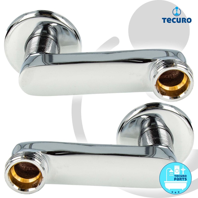 tecuro S-Connector Offset by 80 mm for Wall Fittings Set