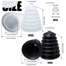 GZcaiyun 4 Pieces Drill Dust Cover, Rubber Dust Catcher Drill Scalable for Electric Hammer Hand Hammer Drill Hole Saw Dust Tray with 8 Rubber Pads