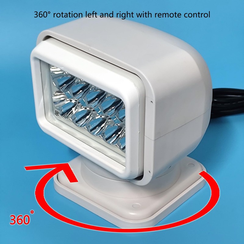 Led Search Light 7 Inch 50W 360 Degrees Rotating Remote