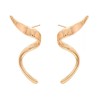 Modern Spiral Wave Dangle Earrings, Gold and Silver Plated, Twisted