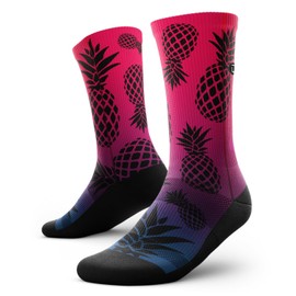 Outway Pine Crew Socks, Moisture-Wicking Athletic Calf Socks with Arch Support for Men and Women, Colorful Design, Size L/XL