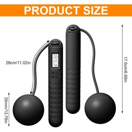 Cordless Jump Rope With Counter Wireless Skipping Rope Adult Fitness Exercise Weighted Digital Jump Rope for Women Men and Kids