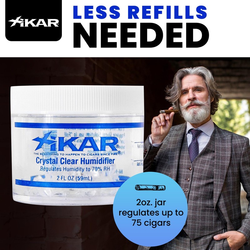 XIKAR Crystal Gel Humidifier Jar for Cigar Humidors, 2oz -