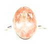 Natural Pink Morganite 925 Solid Sterling Silver Engagement Ring Size