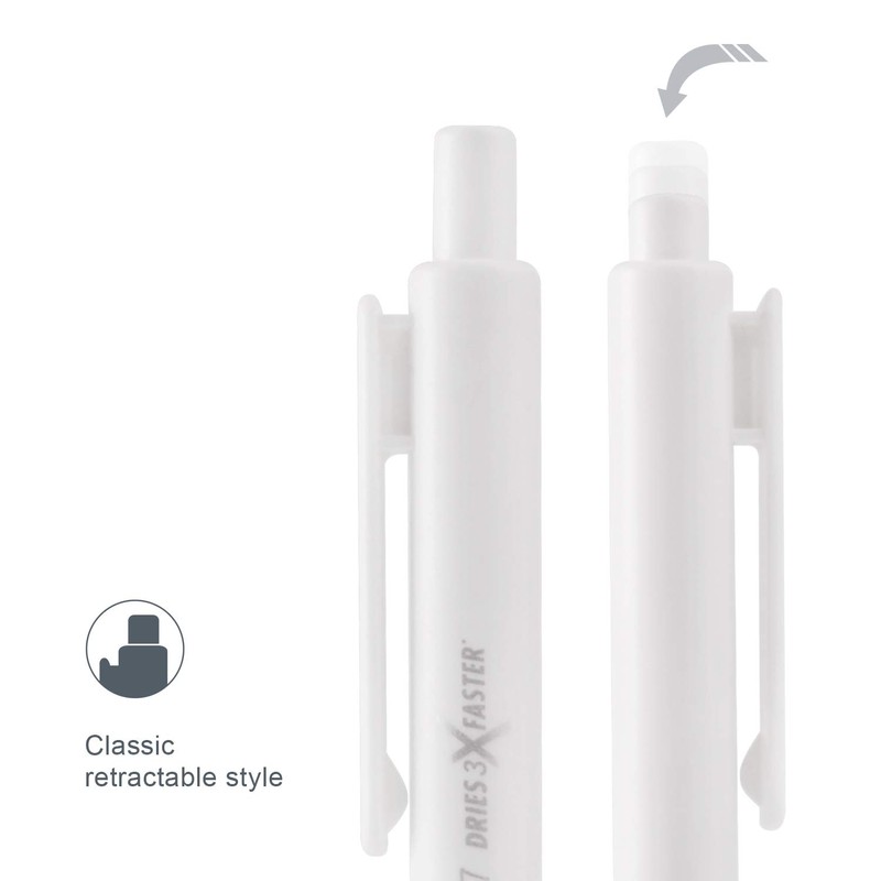 ParKoo Retractable Gel Pens 0.7mm Quick Dry Black Ink, 12-Pack
