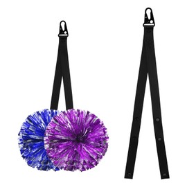 PATIKIL Pom Pom Holder for Backpack Cheer,2 Pcs Adjustable Cheer Bow Holder Pom Poms Strap Lanyard Storage for Cheerleading Accessories Teen Sports, Black