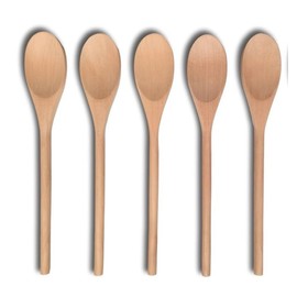 5 PCS Wooden Spoons for Cooking, 12 inch Soup Spoons for Eating, Mixing Stirring Tasting Food, long handle Spoon for Cooking and DIY