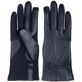Isotoner womens Stretch Leather Glove - Fleece Black Large - X-Large