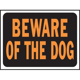 Hy-Ko Products 3002 Beware of Dog Plastic Sign 8.5" x 12" Orange/Black, 1 Piece
