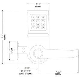 HAIFUAN Digital Door Lock,Unlock with Remote Control, M1 Card, Code and Key,Handle Direction Reversible