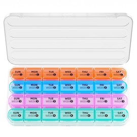 Betife Monthly Pill Organizer 1 Time a Day, 4 Weekly Pill Box Organizer Once a Day, 30 Day Large Pill Case for Travel, 31 Day Daily Medcine Container 