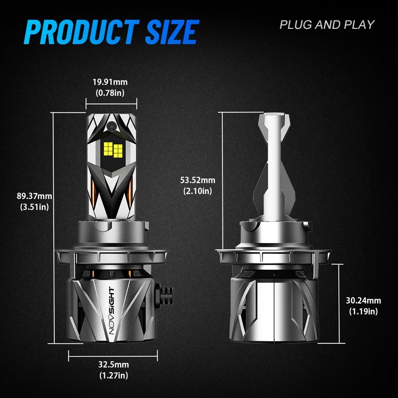 9008/𝑯13 Fog LED Bulbs Upgrade, 900% Brighter 95,000LM, 240W Performance,