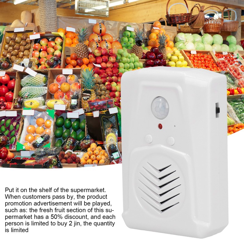 Entrance Doorbell Infrared Motion Sensor Welcome Voice Prompt Alarm Chime