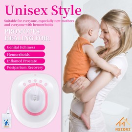 Electric Sitz Bath for Hemorrhoids, Sitz Bath for Postpartum Care - Suitable for Pregnant Women and Perineal Care, Sits Bath Kit for Women - Collapsible Storage, Wide Seat