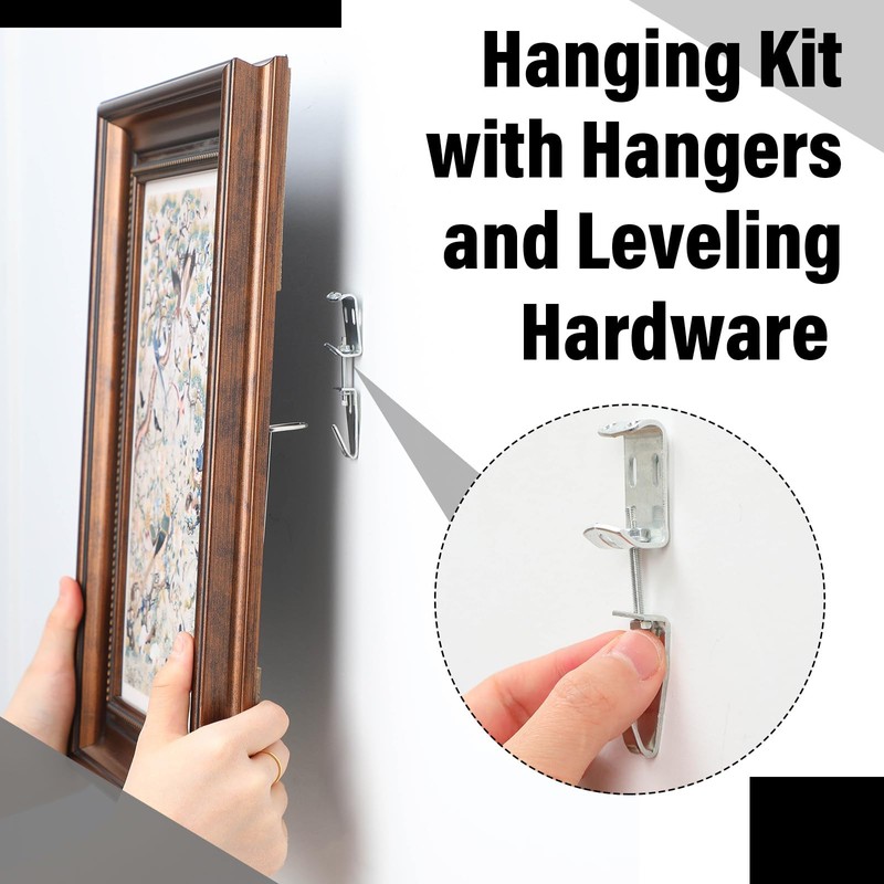 Blulu Mirror Hanging Kit with Hangers and Leveling Hardware Adjustable