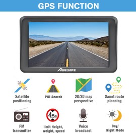GPS Navigator for Car Truck 7 inch Touch Screen,2025 North America Maps Free Lifetime Updates,Turn-by-Turn Voice Guidance, Speed & Red Light Warning