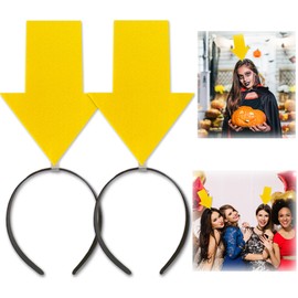 BAIRUYAO 2pcs Arrow Headband | New creative symbol headband | Party Festival parade Concert Support group Hair accessory (Yellow Arrow x2, Large)