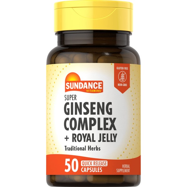 Sundance Vitamins Ginseng Complex Plus Royal Jelly, 50 Count (3)