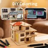 3D Wooden Puzzles for Adults,DIY Color Modern Villa Wooden Model