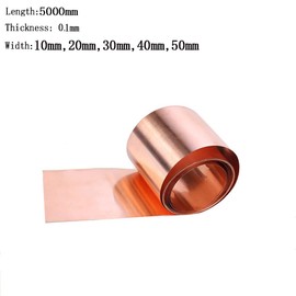 SOFIALXC Pure Copper Sheet Metal Plate Thickness (0.1mm)-Width: 50mm length: 5000mm