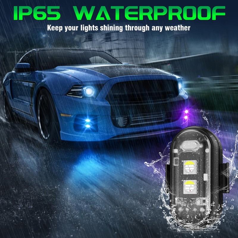 Wireless RGB LED Aircraft Strobe Lights with Remote Control, 8
