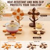 Sunflower Trivets for Hot Dishes, 5Pc Wooden Tree Trivet Stand