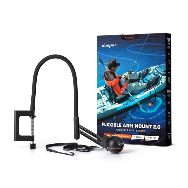 Deeper Flexible Arm Mount 2.0 – New Improved Design for Better Use on a Boat or Kayak