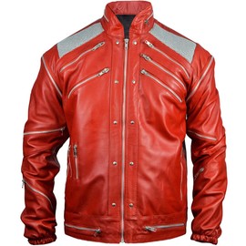 DIZLLER (100% Real Leather) Beat-It Jacket song - A++ Quality Sheep Leather - L
