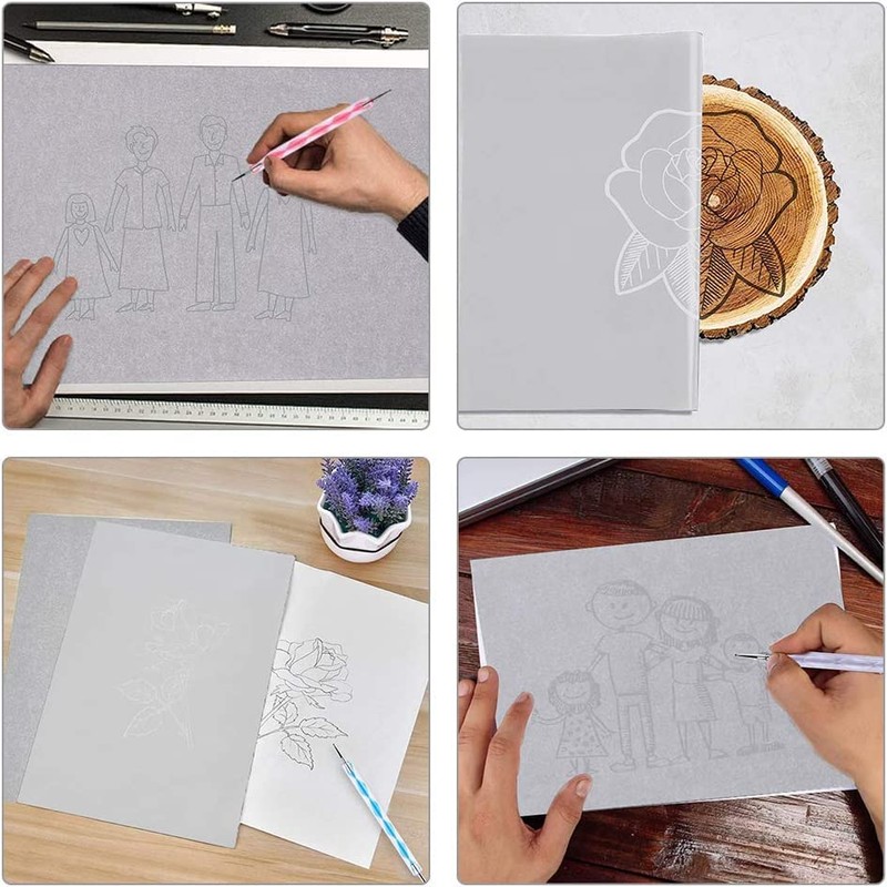 50 Sheets White Carbon Paper Graphite Paper Transfer Tracing Paper