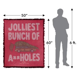 Christmas Vacation Blanket, 50"x60" Jolliest Bunch Woven Cotton Blend Throw