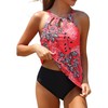 Yonique Two Piece High Neck Tankini Swimsuits for Women Tummy