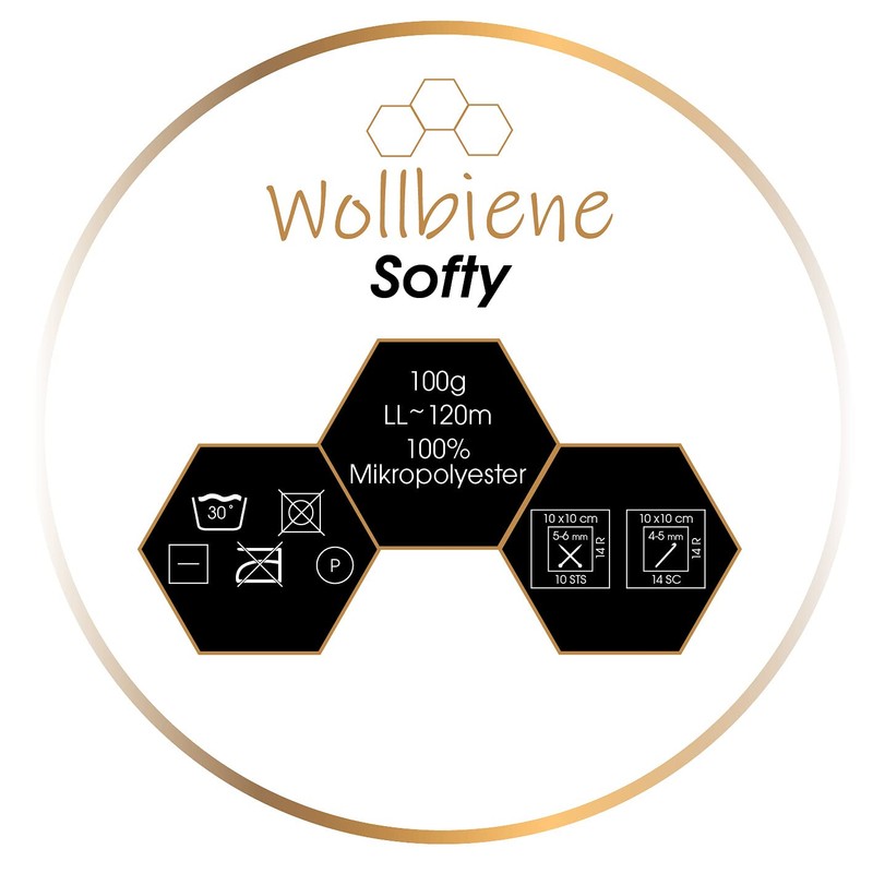 Wollbiene Softy 100 g Chenille Wool for Crocheting Knitting Wool,