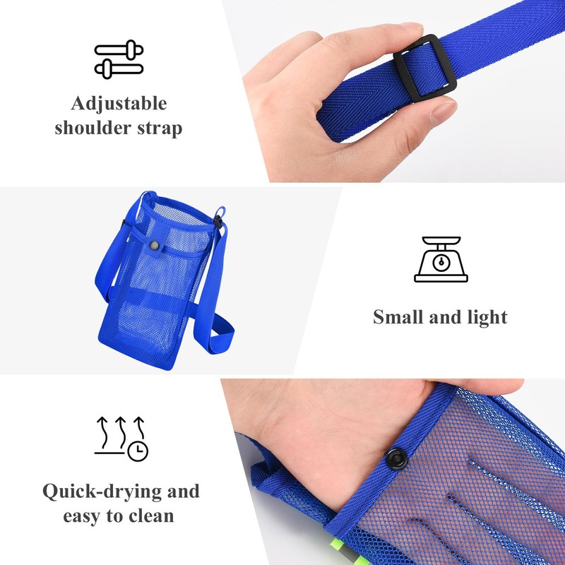 3Pcs Water Bottle Holder with Strap, Mesh Water Bottle Bag