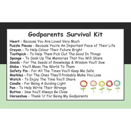 Survival Kit In A Can Lustiges Geschenk für Paten – Humorvoller Patenvater, Patentante, Dankeschön, Taufe, Namenstag, Geburtstag oder Weihnachten, alles in einem Geschenk und Karte erhältlich