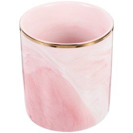 Operitacx Marble Pencil Pen Holder Marble Desk Organizer Makeup Brush Cup Bathroom Tumbler Cup Stationery Holder for Office School Home Pink