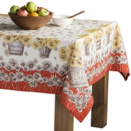 Maison d' Hermine Bagatelle 100% Cotton Tablecloth Kitchen Dining Table Cloth for Rectangle Tables Farmhouse Tabletop Cover for Parties, Wedding Thanksgiving/Christmas (140cm x 230cm)