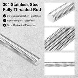 M METERXITY 10-Pack Fully Threaded Rod, M3x150mm 304 Stainless Steel Right Hand Thread Bar Studs for Furniture Anchor Bolts/Clamps/U-Bolts, Metric Threaded Screw