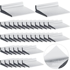 Pangda 50 Pcs Door Corner Seal, Self Adhesive Frame Door Corner Seals Raised Behind Weatherstripping for Noise Isolation and Weather Protection 2 x 1.8 x 1 Inch (White)