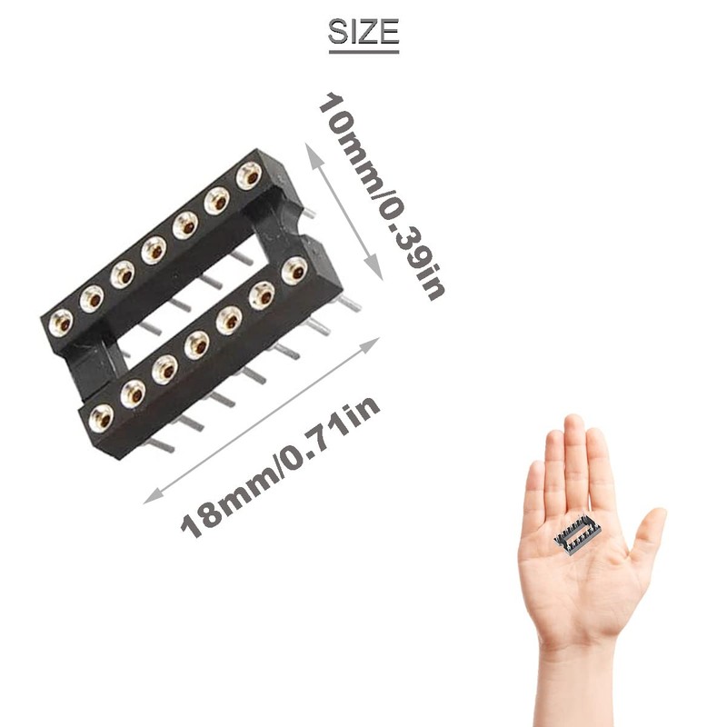 Youmile Pack of 40 14 Pin Round DIP IC Socket