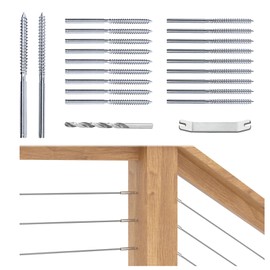 Muzata 80 Pack 1/8" Cable Railing Hardware Kit Swage Lag Screws Left and Right Handed Thread for Wood Post T316 Stainless Steel Deck Cable Railing System 40 Pairs CK17
