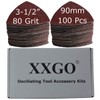 XXGO 100 Pcs 80 Grits 3-1/2 Inch 90mm Triangular Hook